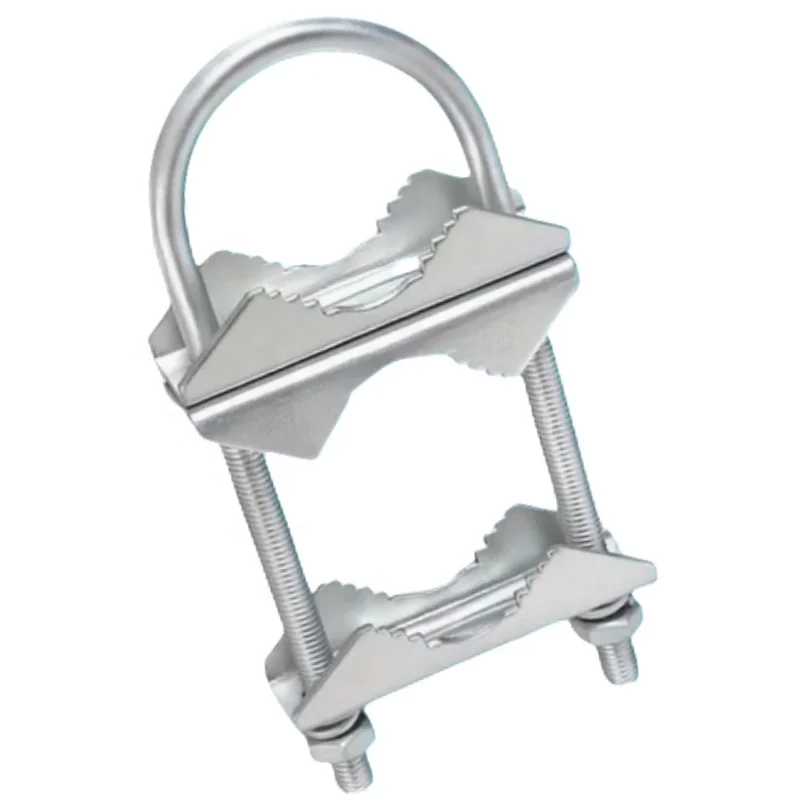Double Antenna Mast Clamp V Jaw Block With U Bolts, Heavy Duty Anti-Rust Mast To Mast Mount Bracket Kit For TV, Flag Pole