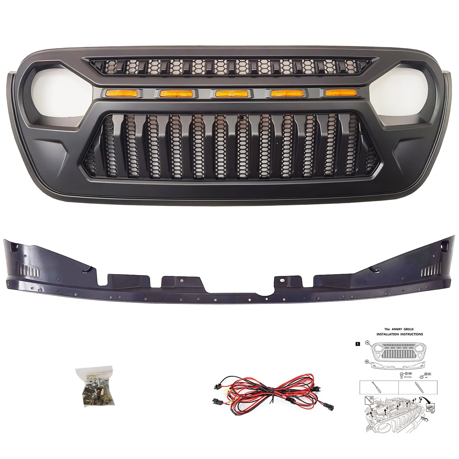 Spedking  JL JT accessories 4x4 offroad FRONT car GRILLE For JEEP WRANGLER