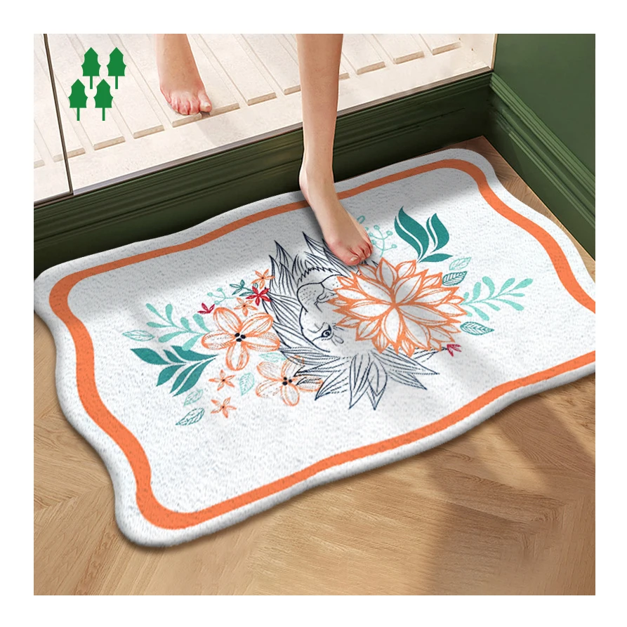 Creative lion and flowers bathroom rugs printed home decoration bath mats