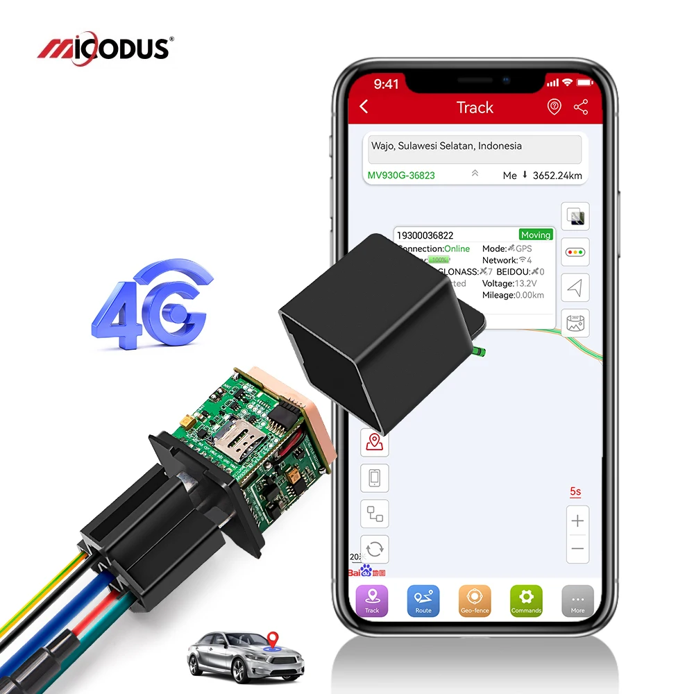 New Cost Effective Price Mini Hidden Vehicle Relay Gps Tracking Device MiCODUS MV930G Real Time Gps Tracker For Car 4G