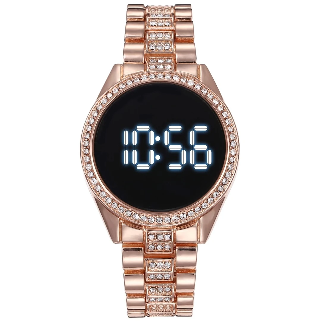 Ladies Steel Band LED watch, Foreign Trade New Ladies Sports Trend Personalized Electronic Watch