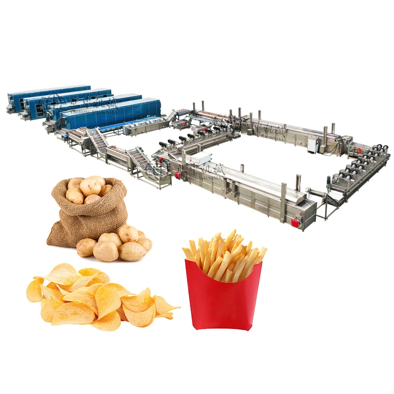 Whole Line Quick Frozen French  Fresh Potato Sticks  Crisps  Flakes Fries Maker Equipment Machine