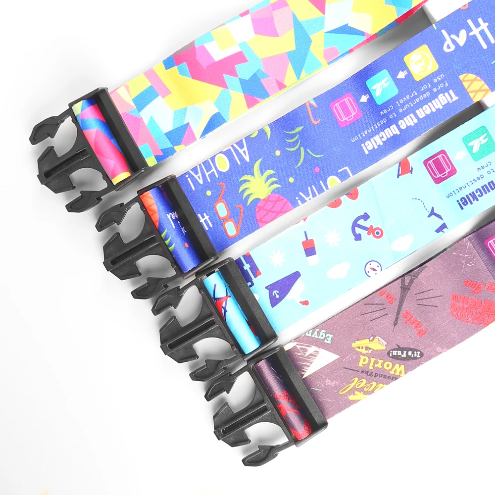 Custom Suitcase Bag Adjustable Polyester/nylon Luggage Strap Belt With Printing Your Logo For Travel