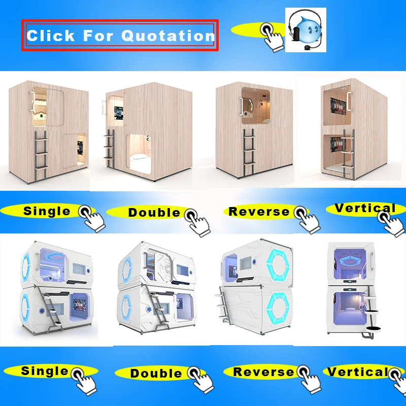 single vertical capsule hotel pod bed frame In Hotel Beds