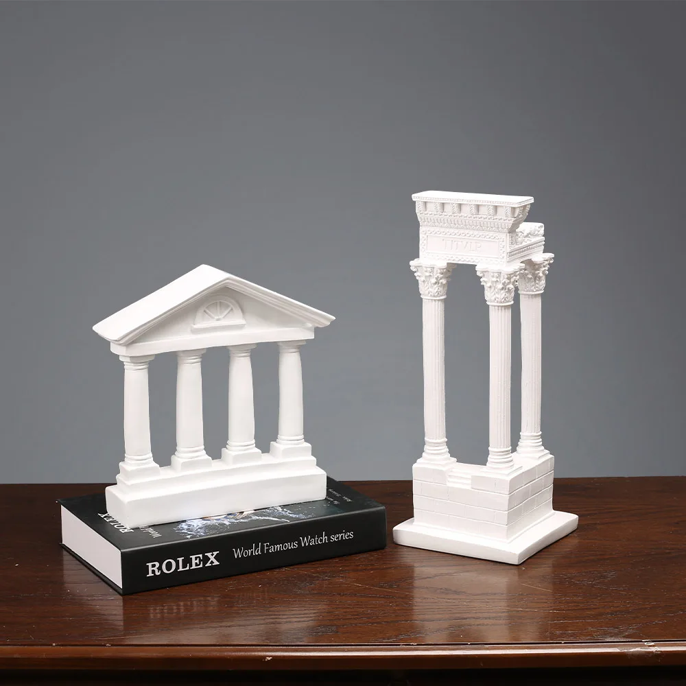 Ancient Greek City Temple Architectural Model Decorative Ornaments Living Room Home Decoration Resin Sculpture Ornaments