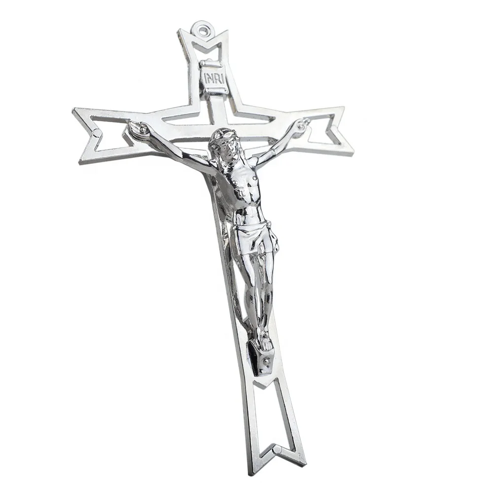 Large Size Crucifix 130mm High Quality Religious Catholic Silver Jesus Cross