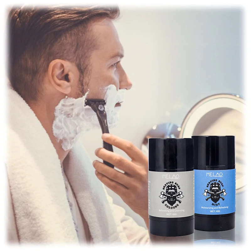 Private Label Moisturizing Refreshing Soften Foaming Shaving Stick Soap For Men Gift