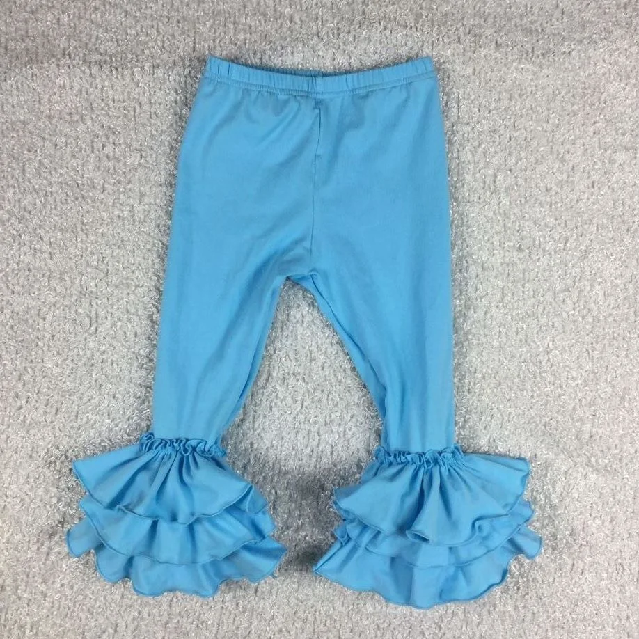 High Quality Baby Cotton Leggings Fall Winter Toddler Girls Solid Icing Ruffle Pants For Kids