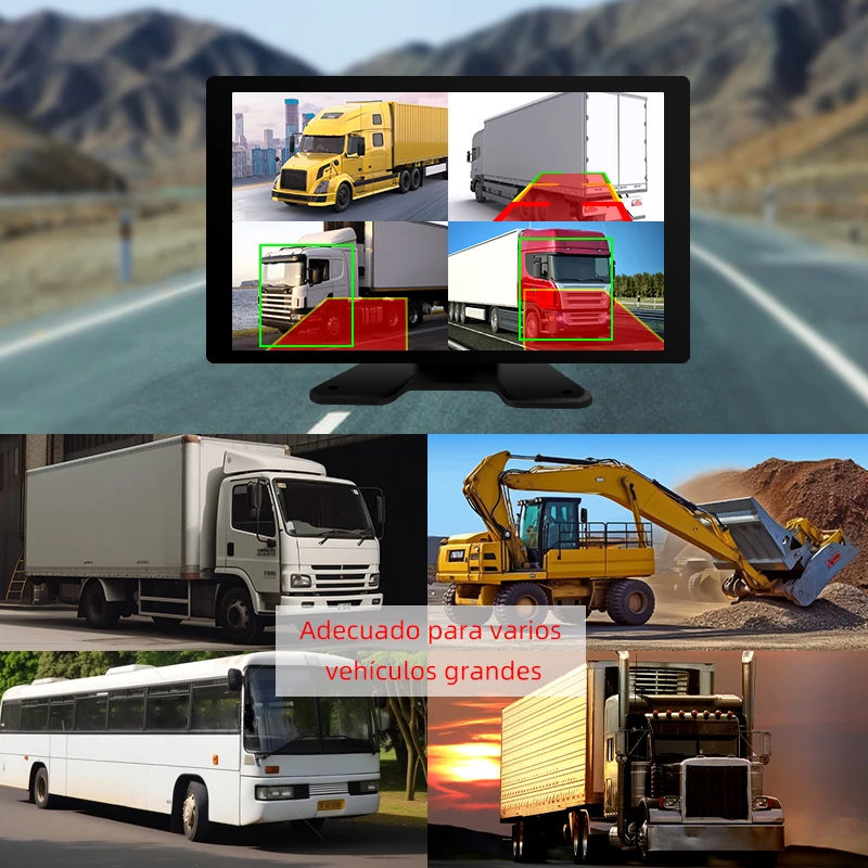 10.1 Inch 4 Channel LCD Touch Display Screen Truck BSD Blind Area Camera Monitor System AI 720P 360 Degree Driving Recorder Bus