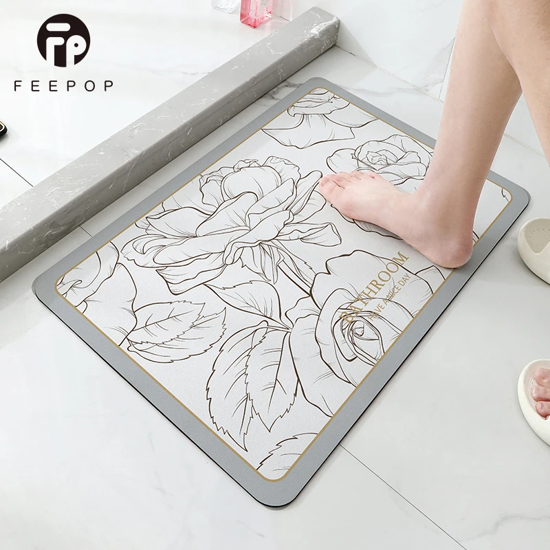 Diatomite Soft Bath Mat Anti-Slip Quickly dry Earth Mat For Bathroom Indoor and Outdoor