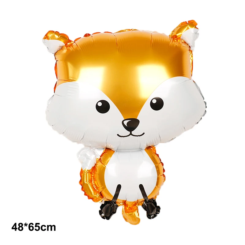 Lovely Forest Animal Aluminum Foil Cartoon Balloon Hedgehog Fox Panda Squirrel Shape Happy Birthday  Balloon Party Decoration