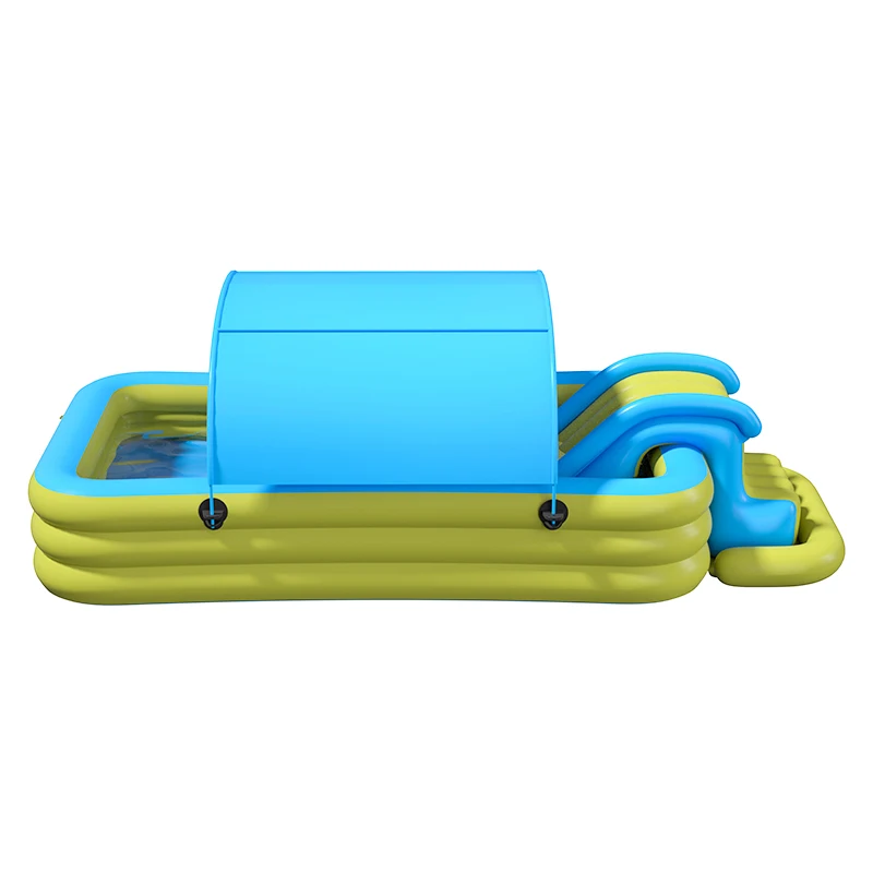 Custom Rectangular Inflatable Outdoor Family Size Swimming Automatic PVC Sunscreen Big Environmental Big Inflatable Pool