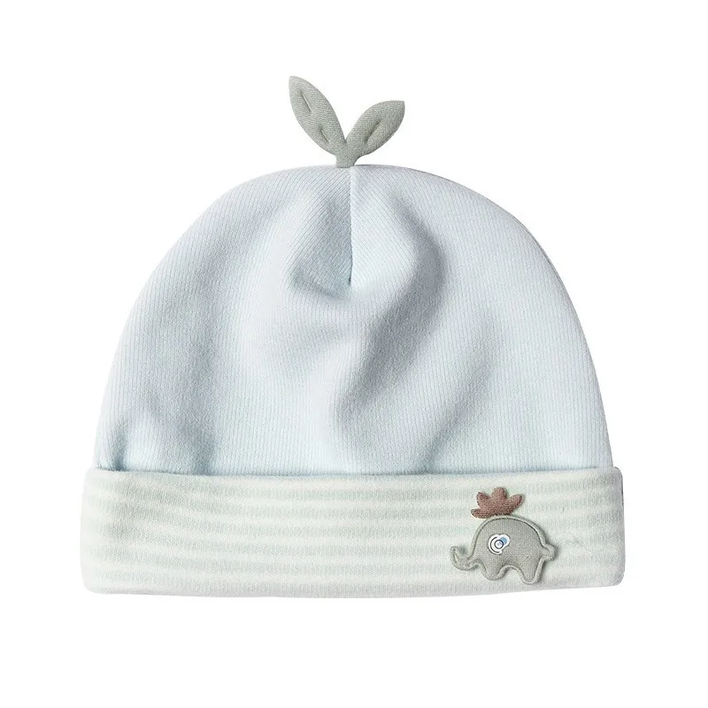 Baby Autumn and winter new Cotton Korean version of double-layer Warm Baby Hood Bear warm newborn fetal hat