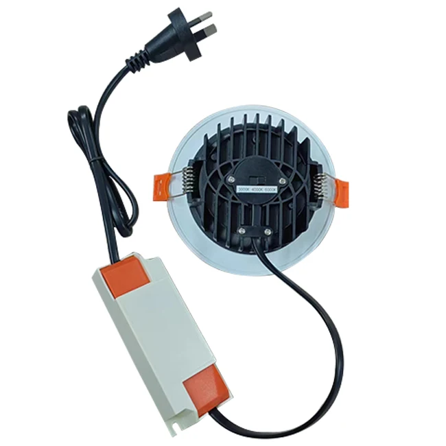 Sunsing Factory 3.5inch Tri-color outer driver Dimmable 10W led downlight lamp with australia plug