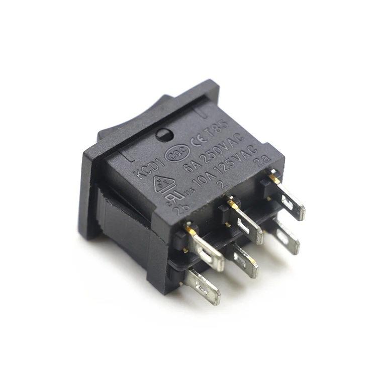 kcd1-203 21*15 6pin on off on T85 1E4 6A 250VAC 10A 125VAC 3 positon center off ROCKER SWITCH panel