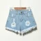 Foreign trade denim short skirt female 2024 summer new anti-slip package hip half skirt high waist elastic spice girl A-line ski