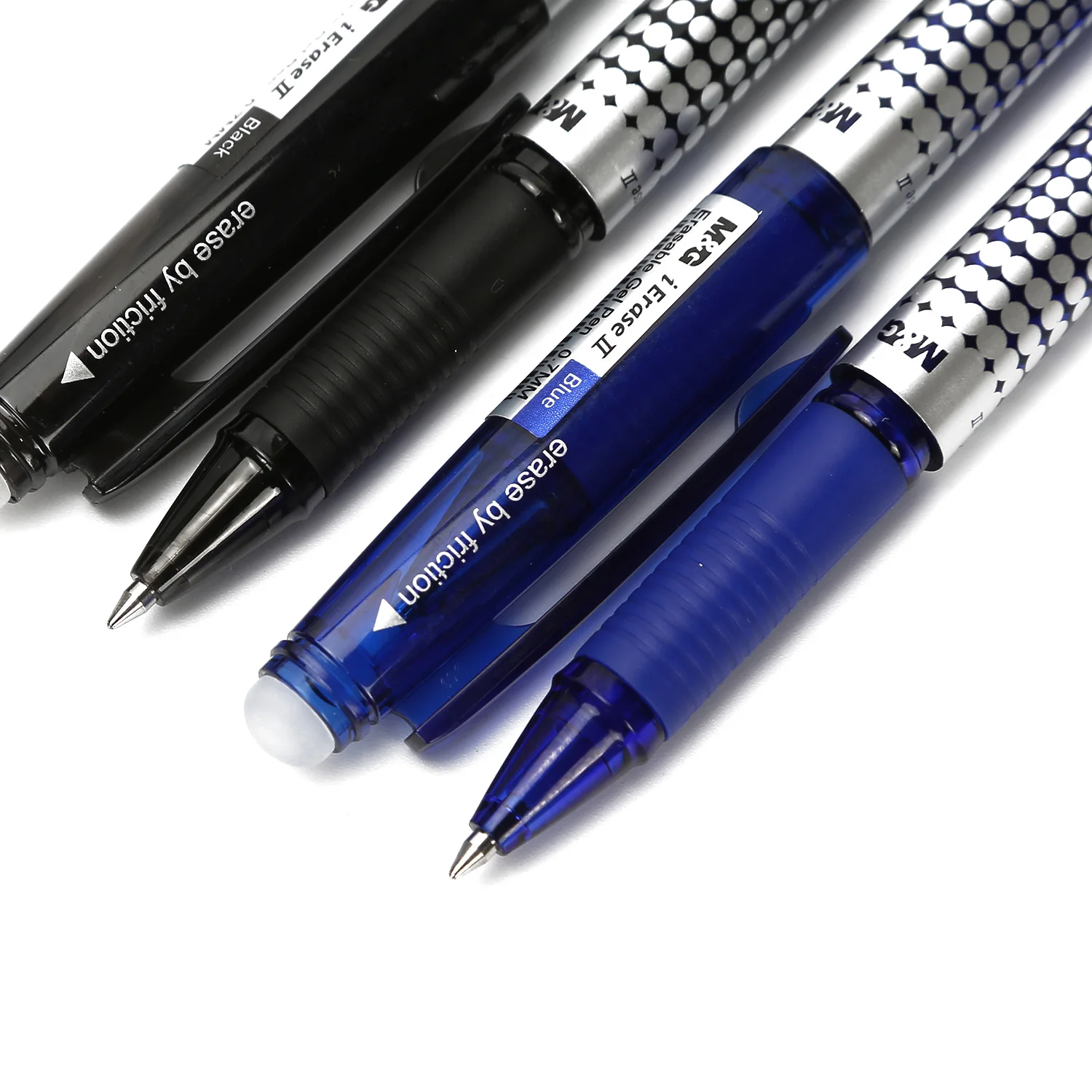 New Technology 0.7mm Black Blue Erasable Gel Pen With Eraser