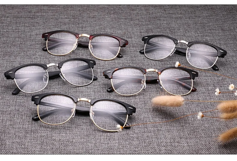 DOISYER 2019 Wholesale Metal Half Frame Vintage Computer Anti Blue Light Blocking Glasses Optical Frame