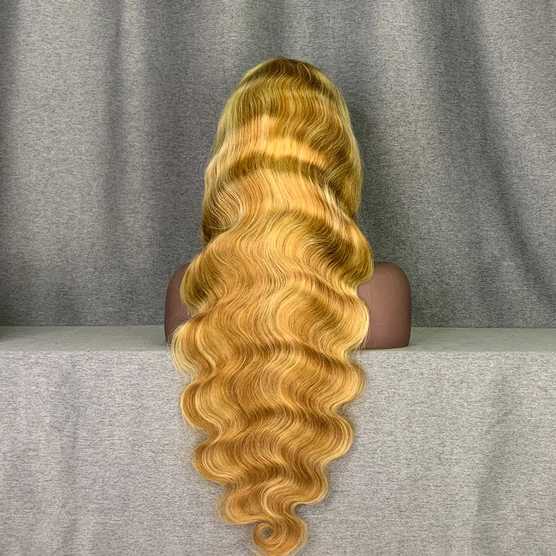 New 613 blonde highlight honey brown natural 13x4 13x6 transparent swiss front human hair lace wigs