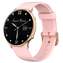 Smart Watch for Women Men Full Round Touch Screen Super Thin Body Blood Oxygen Measuring 24 Sport Modes for Android IOS