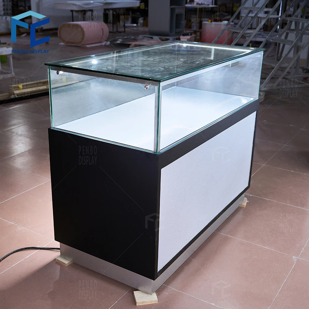 Черный MDF нижний ящик для наручных часов витрина полная версия плексигласа розничного магазина прожектора