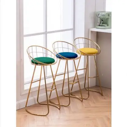 
Nordic modern simple commercial use household furniture metal legs bar chair and table sets high feet long narrow bar desk 