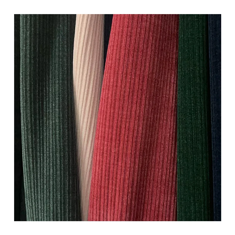 Double Side Non-glue Sherpa Fabric High Quality Polyester Rib Knitted Chenille Fabric In Roll for Garment Blanket Hometextiles