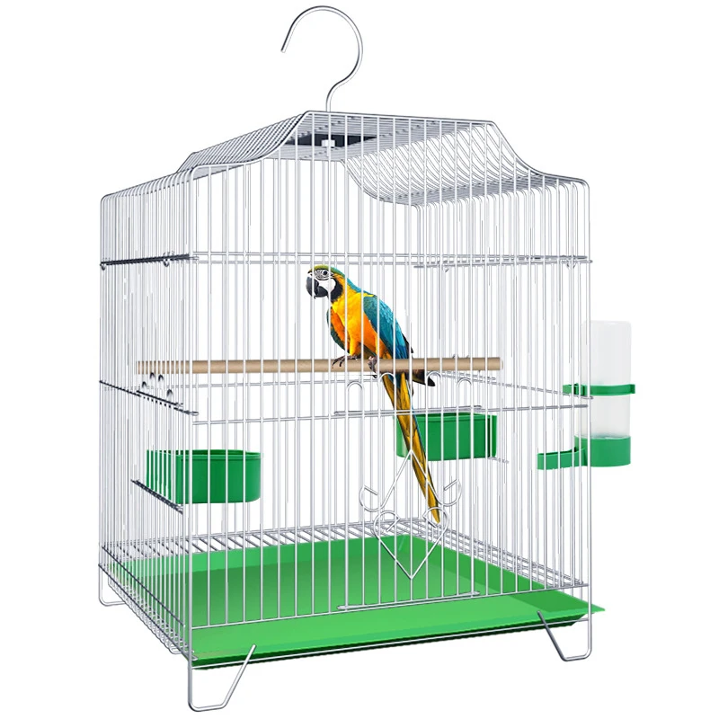 Wholesale Animal Cages Pet Cages Carriers Foldable Stainless Steel Bird House Pigeon Canary Parrot Bird Cage With Feeder