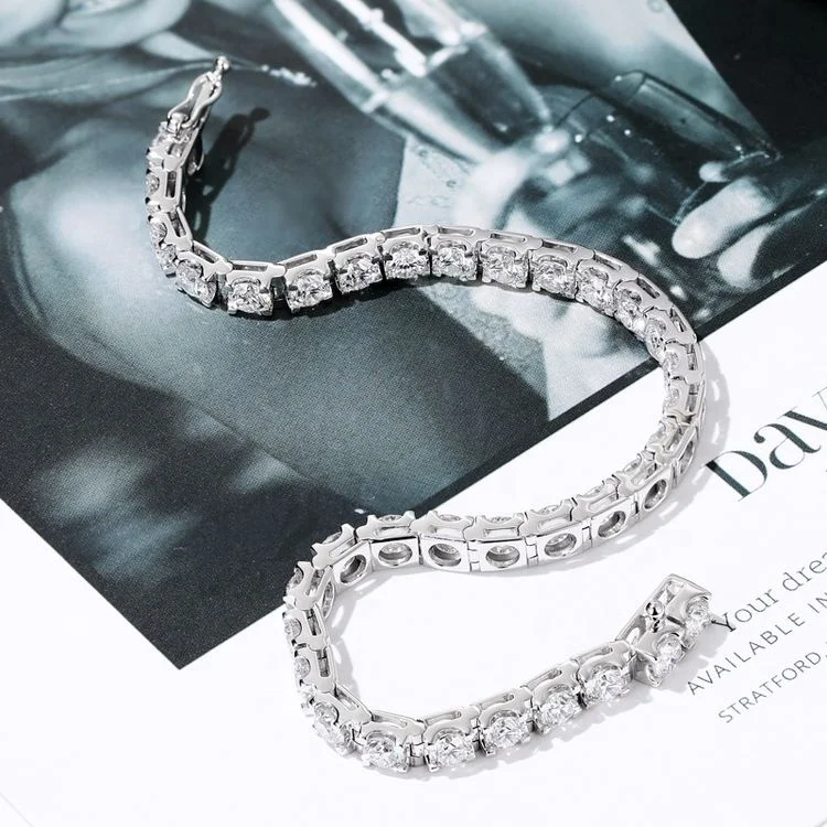 3.5mm 0.2ct lab diamond bling Fine jewelry 18k solid gold  tennis Bracelet