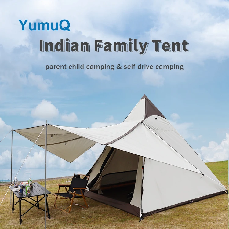 YumuQ Waterproof Camping Cotton Canvas Complete Adults Tipi Other Yurt Glamping Tent For Adults Packpacking