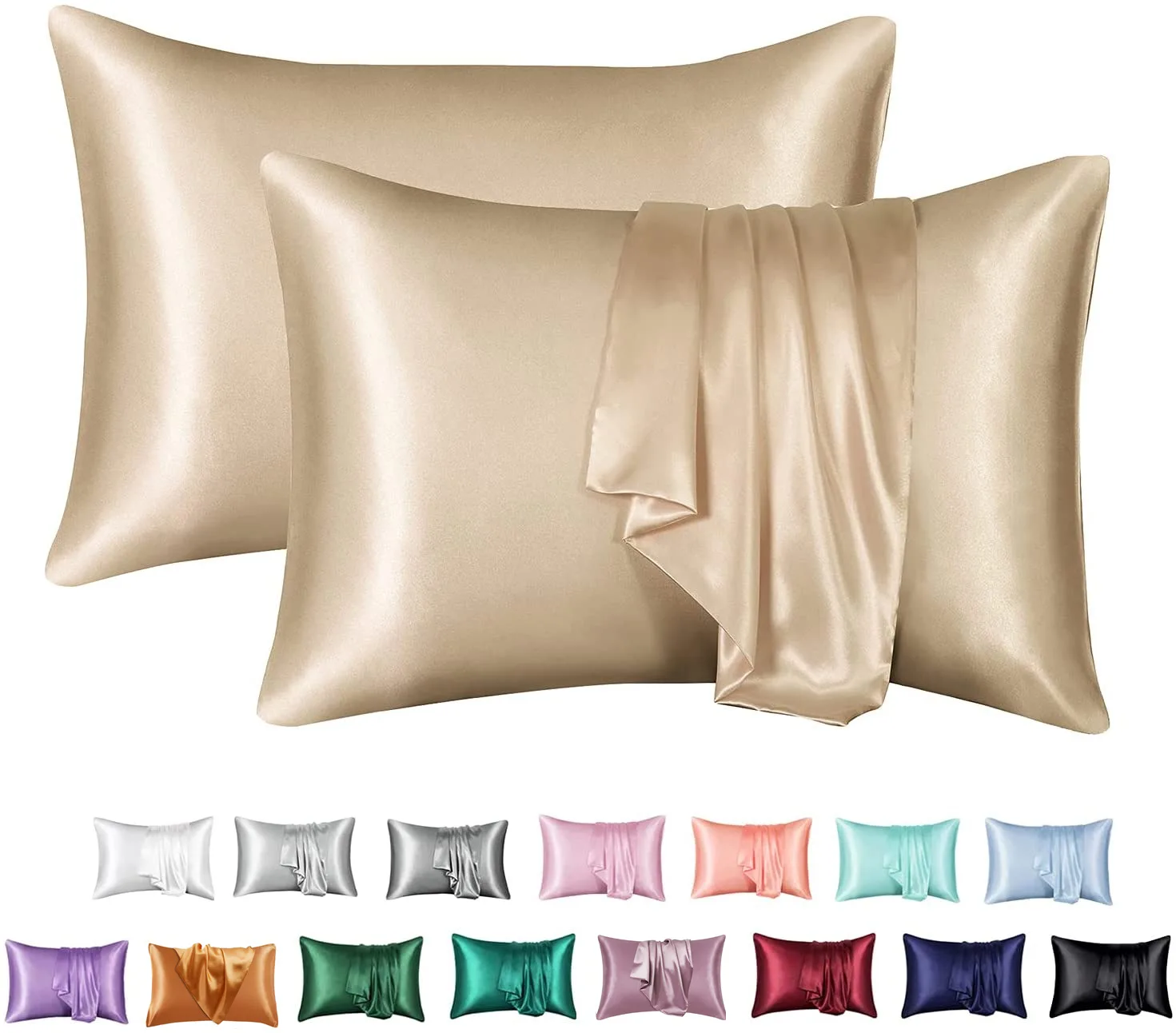 NANTEX Home Pillow Natural Luxury Silk Zipper Pillow Case Smooth Satin Silk Pillowcase