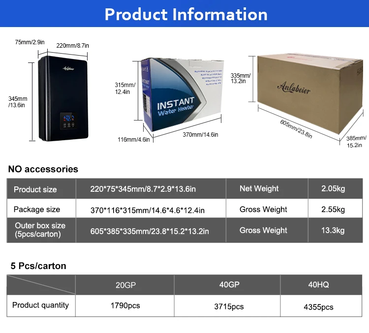 Whole house heating water heater 8KW 220V electric shower tankless hot water heater machine