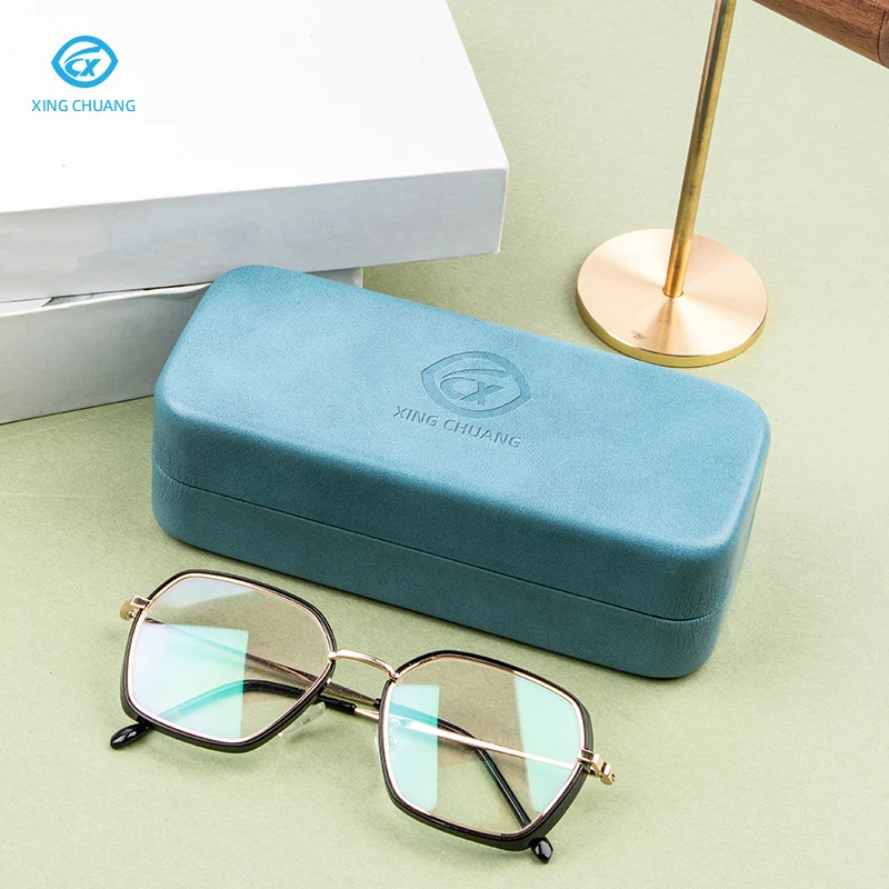 Factory Wholesale Cheap Luxury Pu Leather Metal Eyeglass Hard Custom Glasses Case Eyewear Case Sunglasses