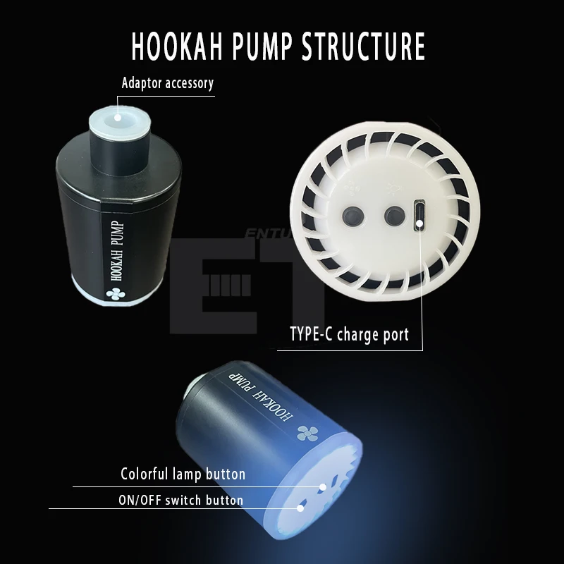 2022 New Design  Electric Hookah Accessories Shisha Pump Led Light for good using Hookah