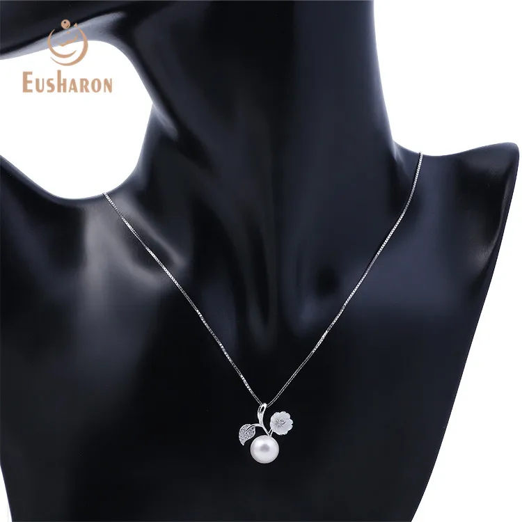 Hot Sale 925 Sterling Silver Shell Flower Pearl Mounting Charm Pendant Jewelry For Gift