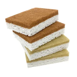 Natural Sponge - 12 Pack - Eco Friendly Scrub Sponges for Kitchen - Non Scratch Odor Free Biodegradable Plant Sponge