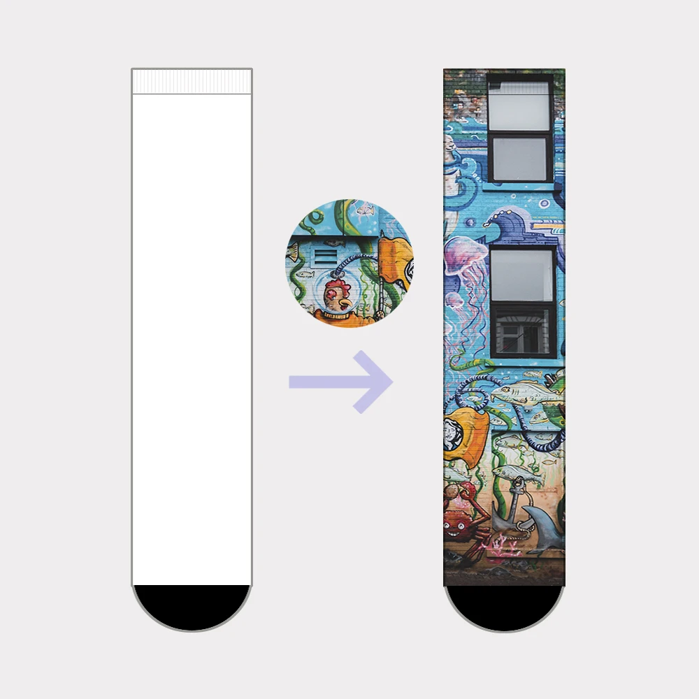 OEM logo custom colorful running men athletic thick compression sports socks for man