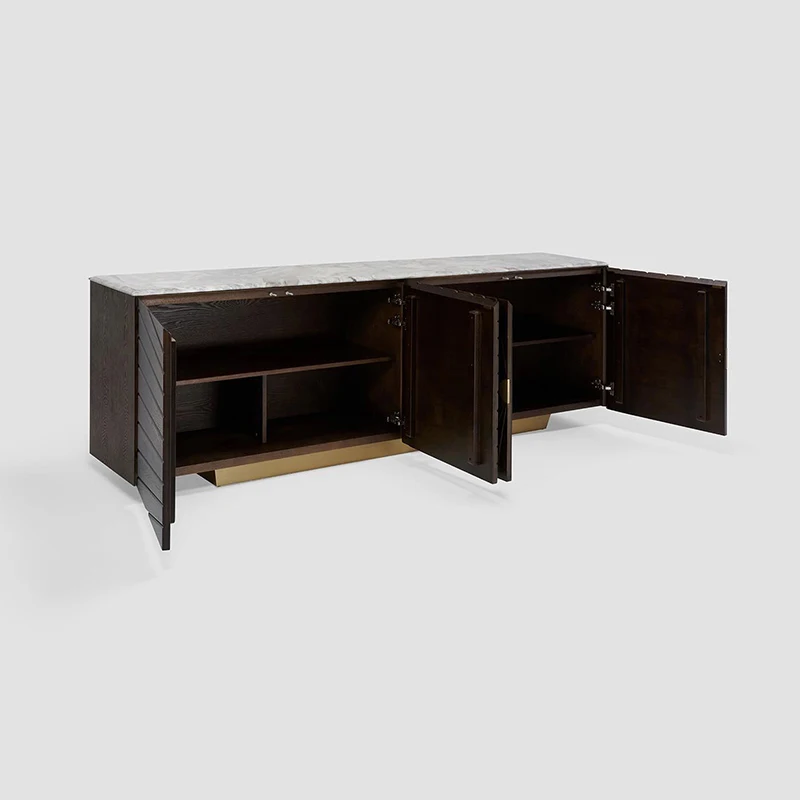 Modern Luxury Sideboard Furniture Modern Storage Buffet Cabinet Wood Marble Display Cabinets