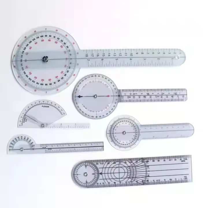 First aid Multi-Ruler 12 inch 6 inch 360 degree 180 degree Plastic PVC medical Precision ruler 6pcs/set Spinals Goniometer