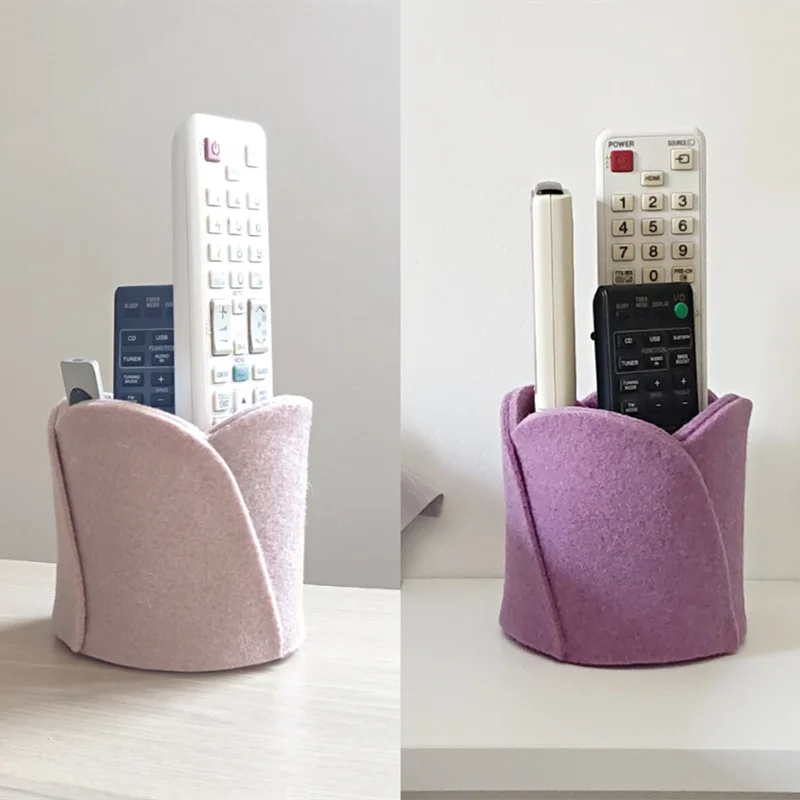 High-quality Northern Europe Felt pen holder Office Desk storage box round storage container Remote Control Organizer for office