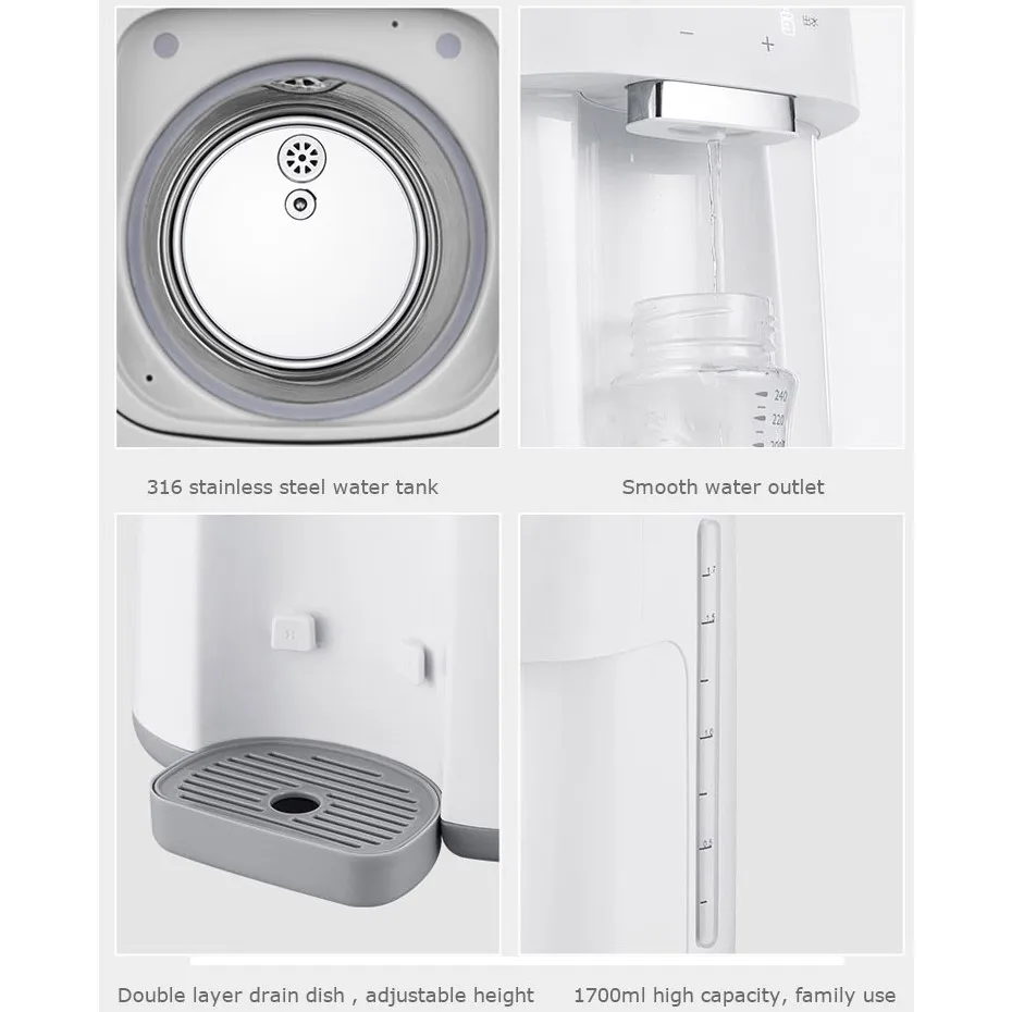 New Design Korea Electric Instant Baby Bottle Warmer Plastic Multi Baby Formula Dispenser Smart Maker Kettle With Fan Cooling