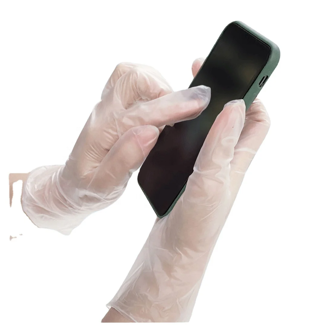 Individually Wrapped 2 pcs Disposable Hand Gloves Transparent Disposable Poly Gloves PE Plastic Gloves for Food Prep Cooking