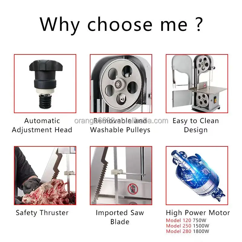 High Quality Frozen Bone Saw Electric Used Meat and Bone Saw Meat Fish Cutting Machine Automatic Bone Cutting Machine