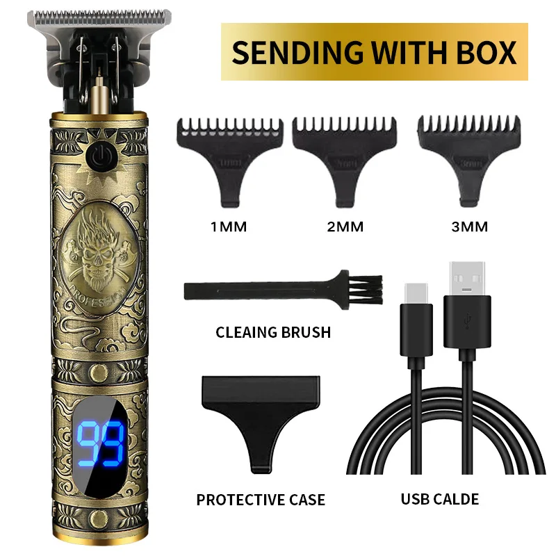 USB T9 Baldheaded Hair Clippers Electric hair trimmer Cordless Shaver Trimmer 0mm Men Barber Hair Cutting Machine