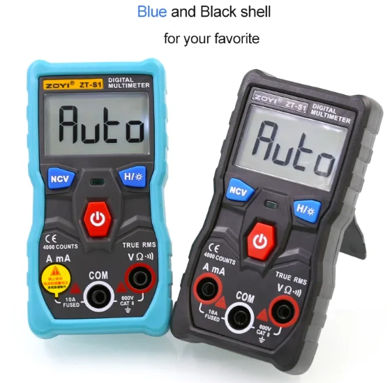 ZT-S1 Mini Pocket True-RMS Smart Digital Multimeter 4000 Counts Auto Range Max 10A Current
