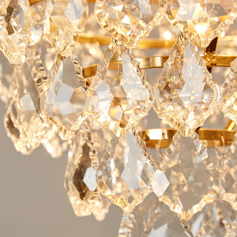 Postmodern Gold Crystal Chandelier Light Indoor Round LED Hanging Lamp Style Cheap Nordic Modern Crystal Chandelier