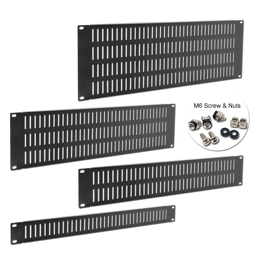 1U 2U 3U 4U Vented Blank Panel For Server Rack With M6 Screw And Nuts