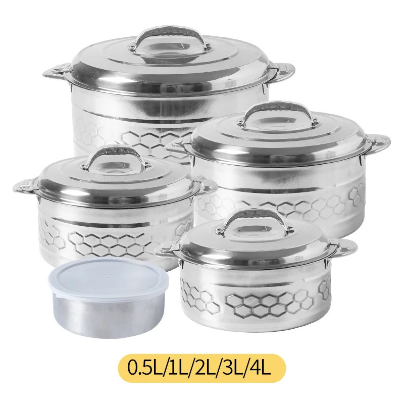 High Quality Double Wall Stainless Steel Insulated Food Warmer Hot Food Warmer Thermo Casserole Pot