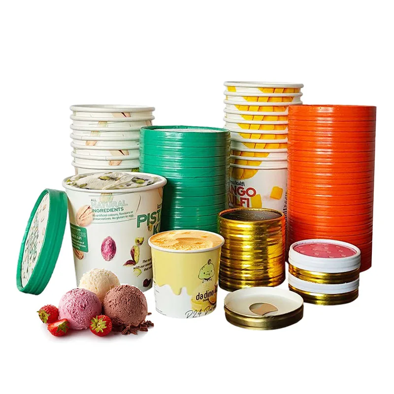 Custom Logo Printed Ice Cream Paper Cone Cup Disposable Rolled Ice Cream Paper Sleeve For Food And Craft Use