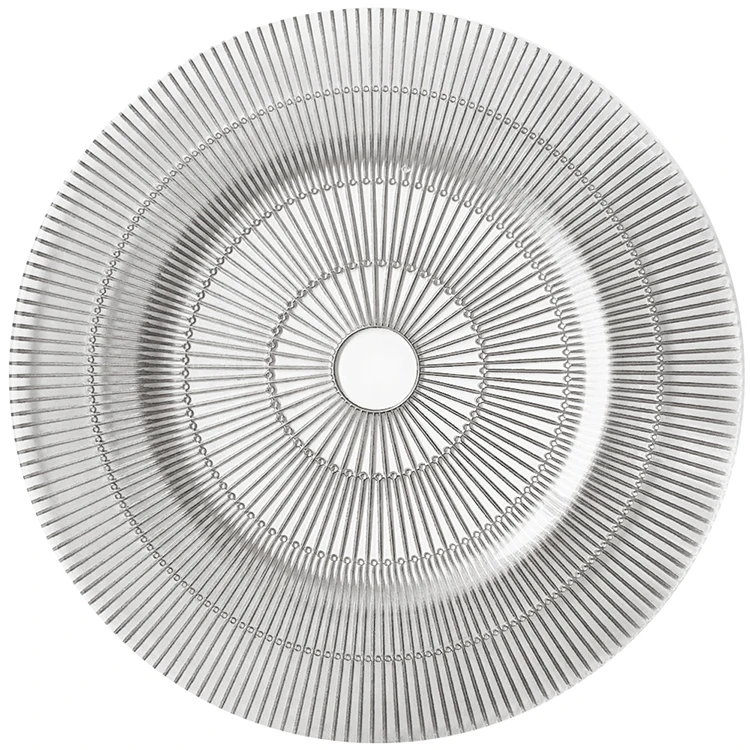 Popular Glass underplates for Wedding Banquet decoration Gold rimmed Charger Plates Wholesale luxury clear dinnerware ste